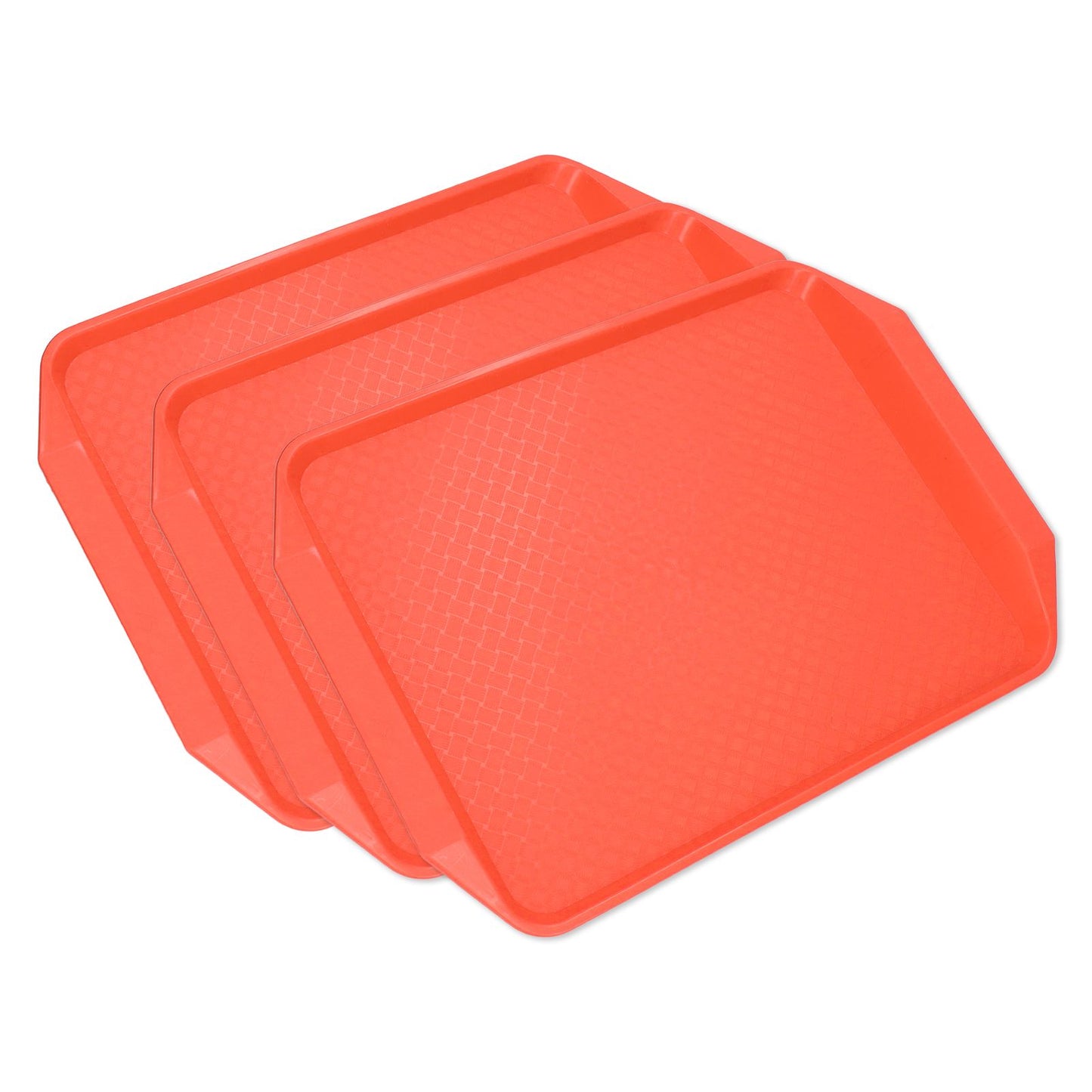 3PCS Colorful Food Tray Rectangle Thickened Binaural Plastic Tray Heat Resistance Stackable Cafeteria Trays V1294-YM0523-3118220042011