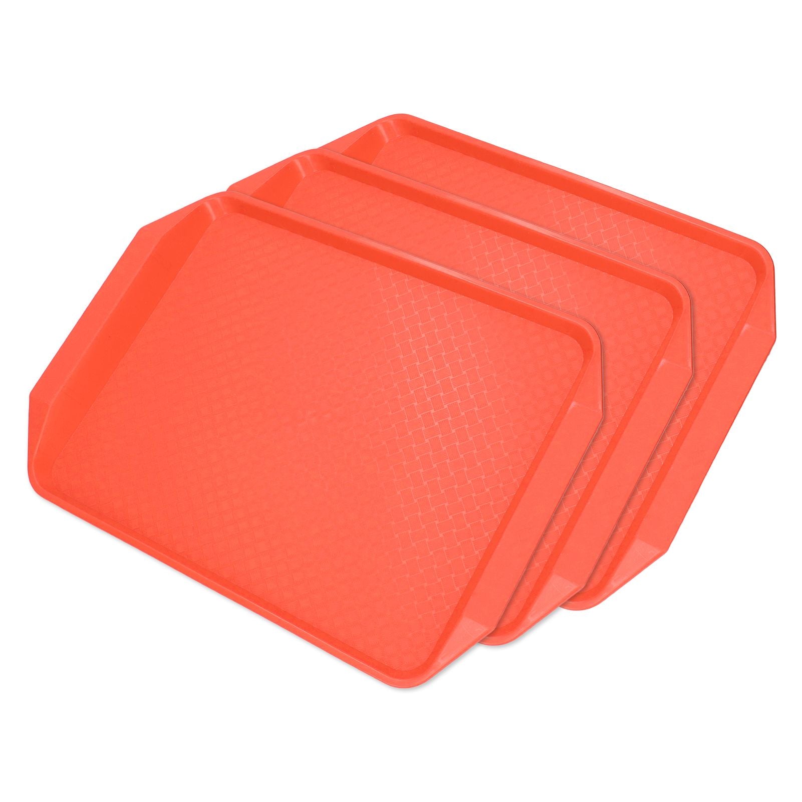 3PCS Colorful Food Tray Rectangle Thickened Binaural Plastic Tray Heat Resistance Stackable Cafeteria Trays V1294-YM0523-3118220042011