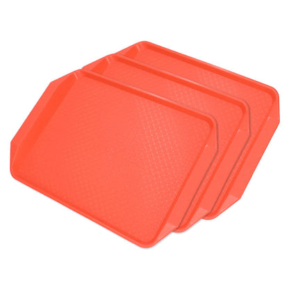 3PCS Colorful Food Tray Rectangle Thickened Binaural Plastic Tray Heat Resistance Stackable Cafeteria Trays V1294-YM0523-3118220042011