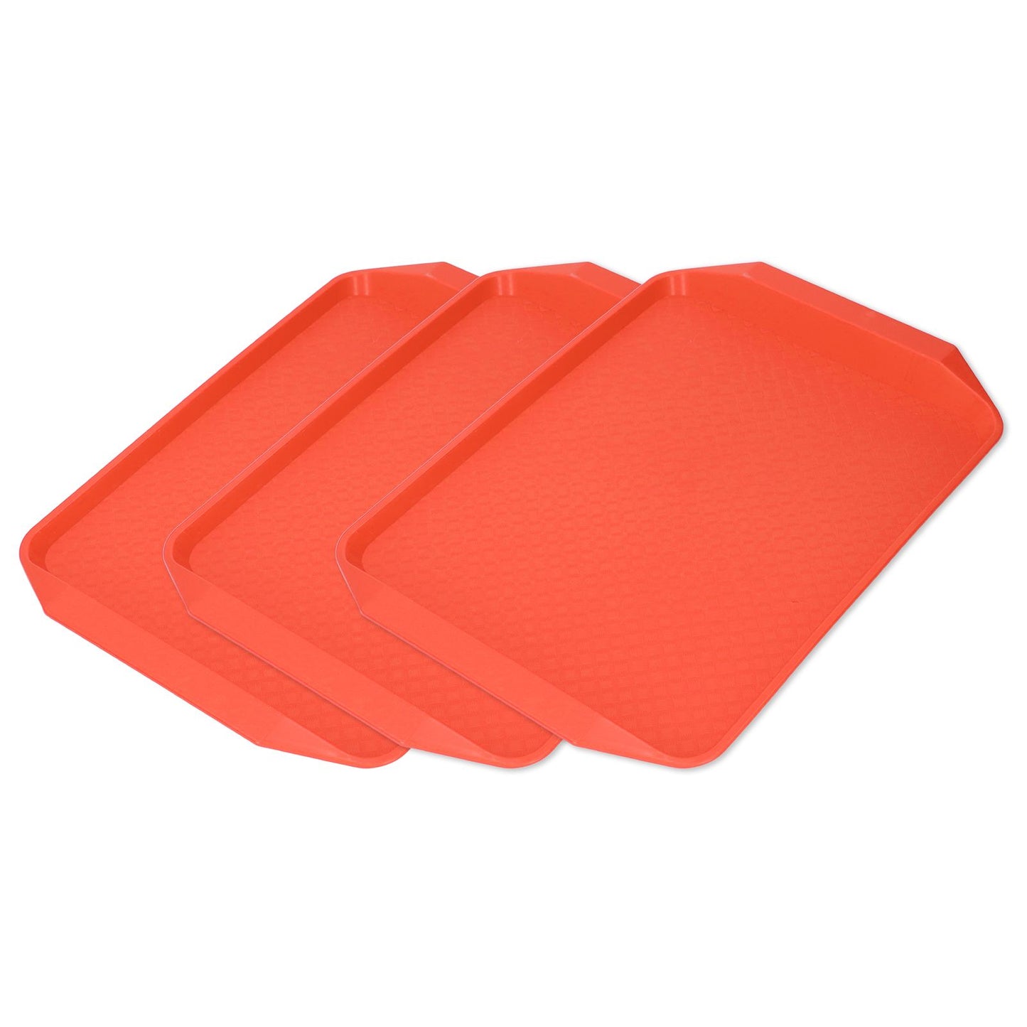 3PCS Colorful Food Tray Rectangle Thickened Binaural Plastic Tray Heat Resistance Stackable Cafeteria Trays V1294-YM0523-3118220042011