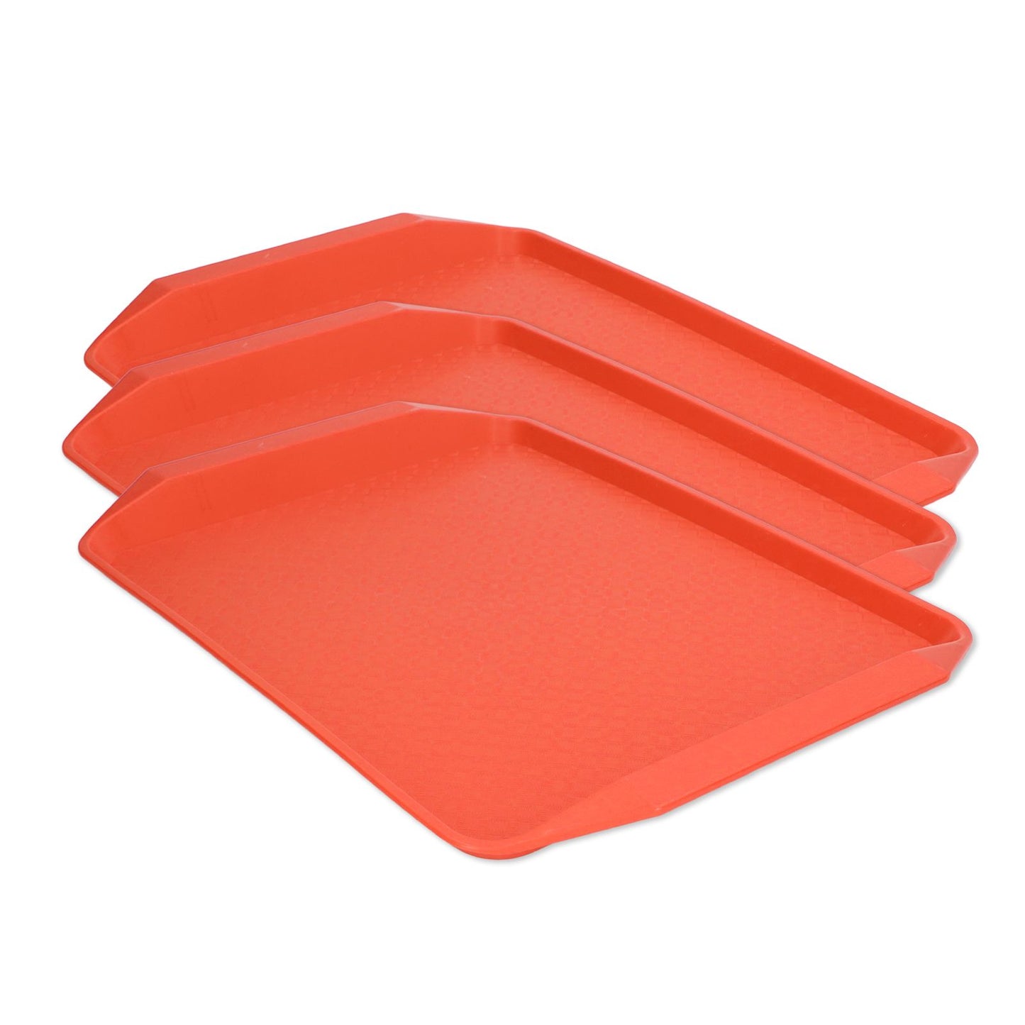 3PCS Colorful Food Tray Rectangle Thickened Binaural Plastic Tray Heat Resistance Stackable Cafeteria Trays V1294-YM0523-3118220042011