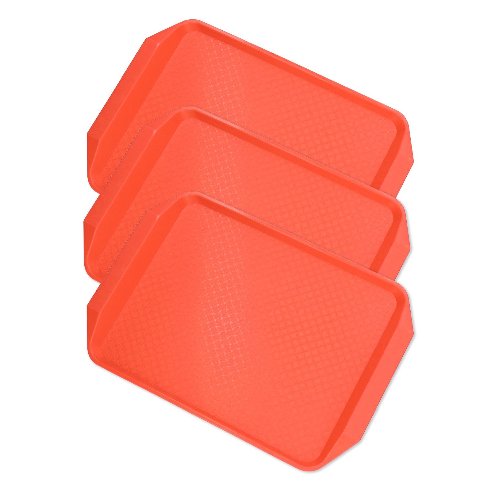 3PCS Colorful Food Tray Rectangle Thickened Binaural Plastic Tray Heat Resistance Stackable Cafeteria Trays V1294-YM0523-3118220042011