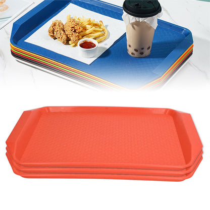 3PCS Colorful Food Tray Rectangle Thickened Binaural Plastic Tray Heat Resistance Stackable Cafeteria Trays V1294-YM0523-3118220042011