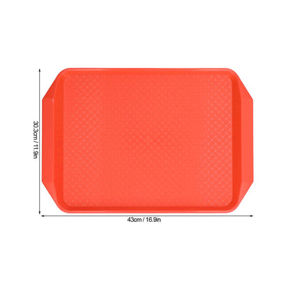 3PCS Colorful Food Tray Rectangle Thickened Binaural Plastic Tray Heat Resistance Stackable Cafeteria Trays V1294-YM0523-3118220042011