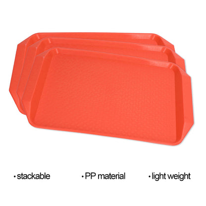 3PCS Colorful Food Tray Rectangle Thickened Binaural Plastic Tray Heat Resistance Stackable Cafeteria Trays V1294-YM0523-3118220042011
