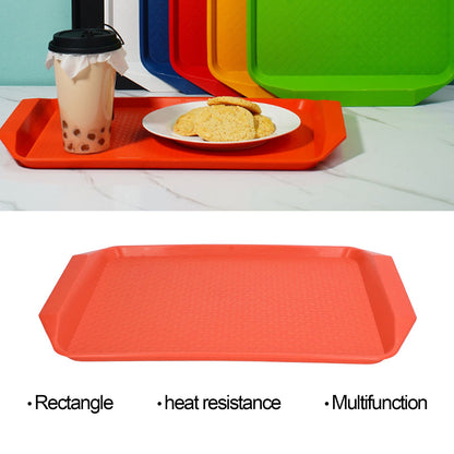 3PCS Colorful Food Tray Rectangle Thickened Binaural Plastic Tray Heat Resistance Stackable Cafeteria Trays V1294-YM0523-3118220042011