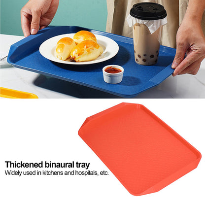 3PCS Colorful Food Tray Rectangle Thickened Binaural Plastic Tray Heat Resistance Stackable Cafeteria Trays V1294-YM0523-3118220042011