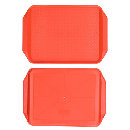 3PCS Colorful Food Tray Rectangle Thickened Binaural Plastic Tray Heat Resistance Stackable Cafeteria Trays V1294-YM0523-3118220042011