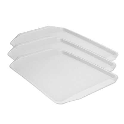 3PCS Colorful Food Tray Rectangle Thickened Binaural Plastic Tray Heat Resistance Stackable Cafeteria Trays V1294-YM0523-3118220042012