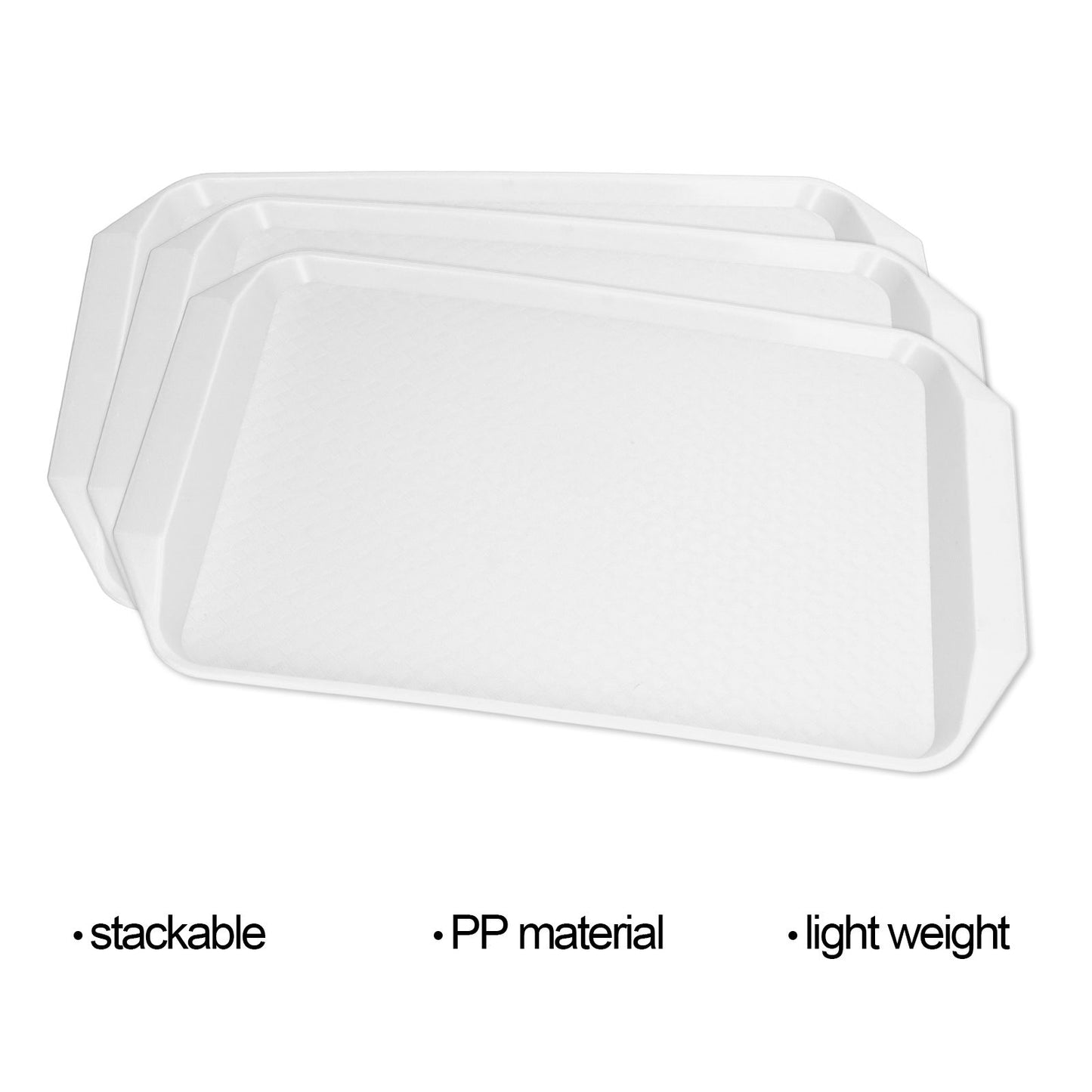3PCS Colorful Food Tray Rectangle Thickened Binaural Plastic Tray Heat Resistance Stackable Cafeteria Trays V1294-YM0523-3118220042012
