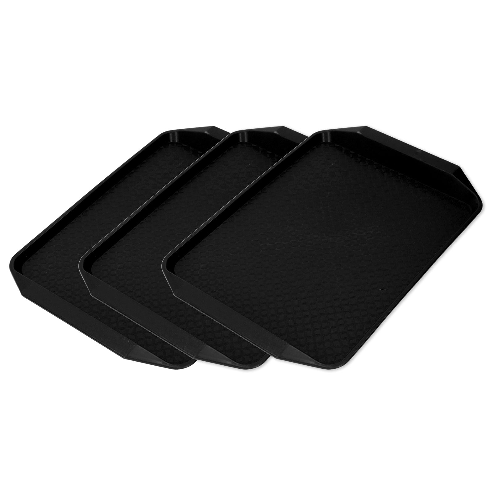 3PCS Colorful Food Tray Rectangle Thickened Binaural Plastic Tray Heat Resistance Stackable Cafeteria Trays V1294-YM0523-3118220042013