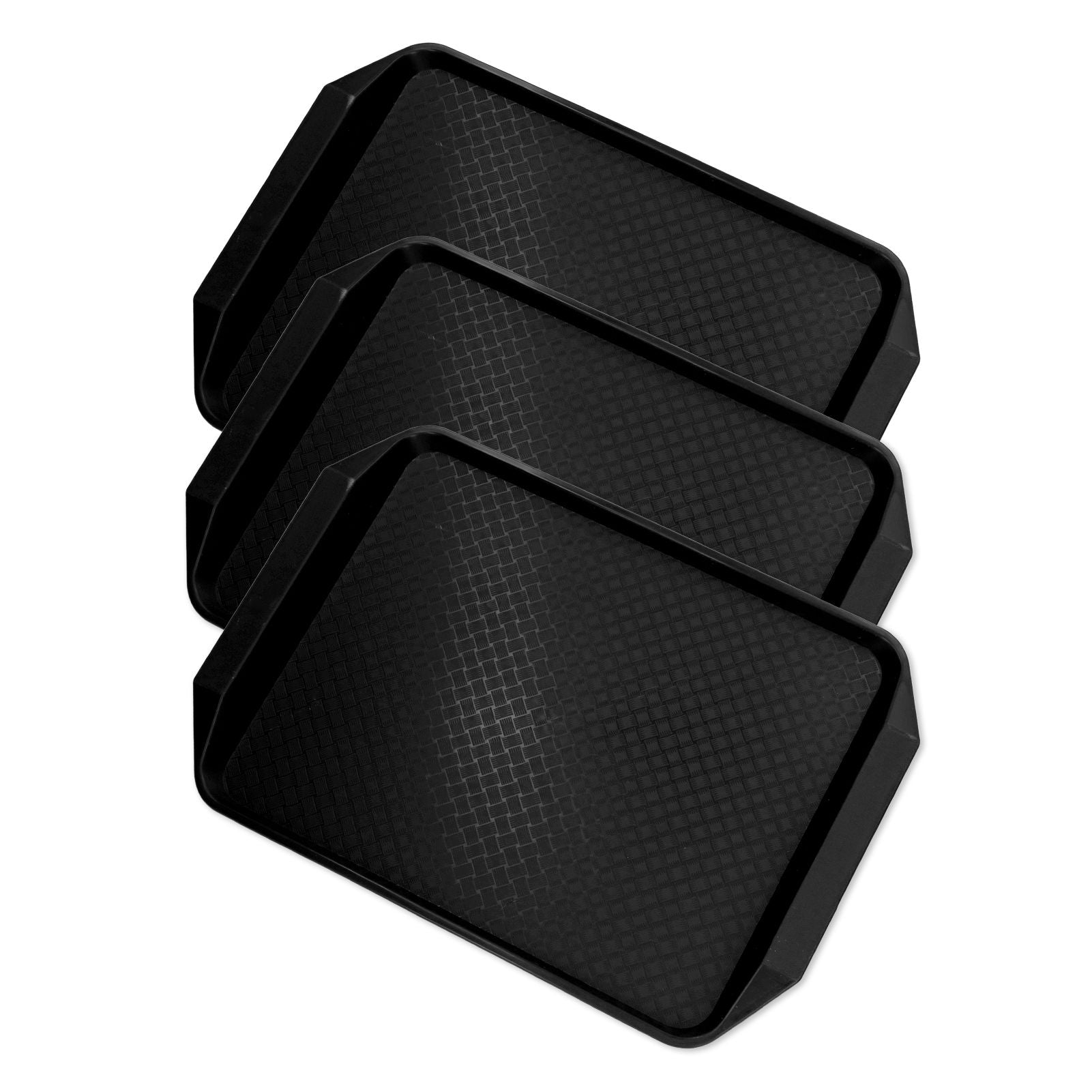 3PCS Colorful Food Tray Rectangle Thickened Binaural Plastic Tray Heat Resistance Stackable Cafeteria Trays V1294-YM0523-3118220042013