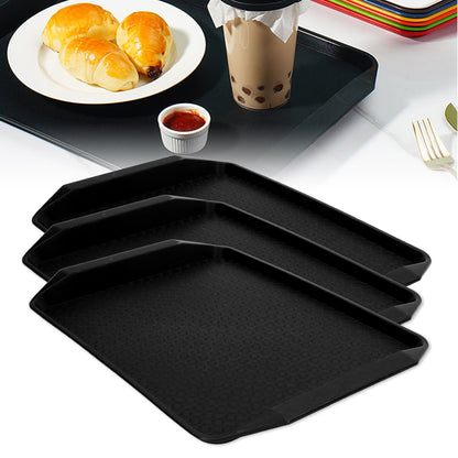 3PCS Colorful Food Tray Rectangle Thickened Binaural Plastic Tray Heat Resistance Stackable Cafeteria Trays V1294-YM0523-3118220042013