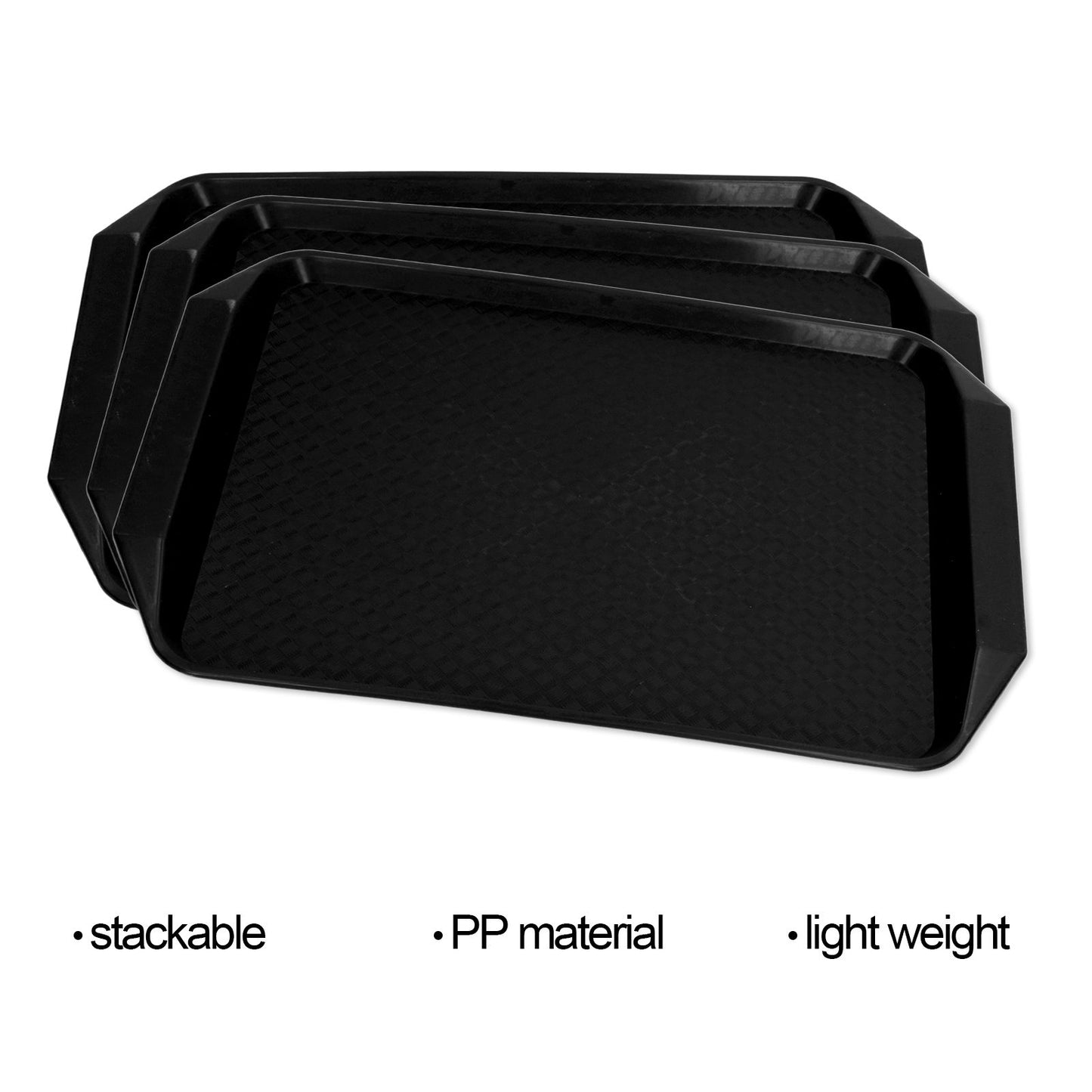 3PCS Colorful Food Tray Rectangle Thickened Binaural Plastic Tray Heat Resistance Stackable Cafeteria Trays V1294-YM0523-3118220042013