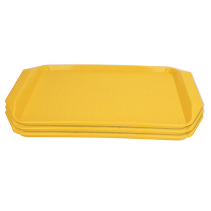 3PCS Colorful Food Tray Rectangle Thickened Binaural Plastic Tray Heat Resistance Stackable Cafeteria Trays V1294-YM0523-3118220042015