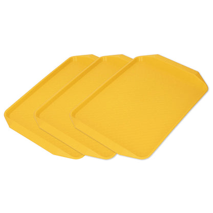 3PCS Colorful Food Tray Rectangle Thickened Binaural Plastic Tray Heat Resistance Stackable Cafeteria Trays V1294-YM0523-3118220042015