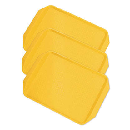 3PCS Colorful Food Tray Rectangle Thickened Binaural Plastic Tray Heat Resistance Stackable Cafeteria Trays V1294-YM0523-3118220042015