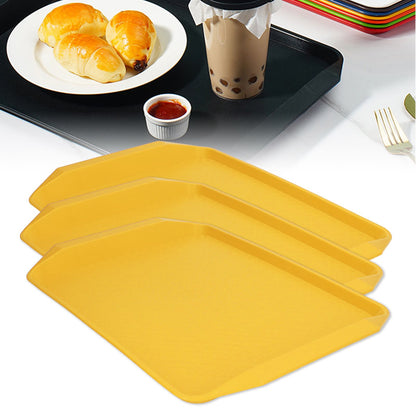 3PCS Colorful Food Tray Rectangle Thickened Binaural Plastic Tray Heat Resistance Stackable Cafeteria Trays V1294-YM0523-3118220042015