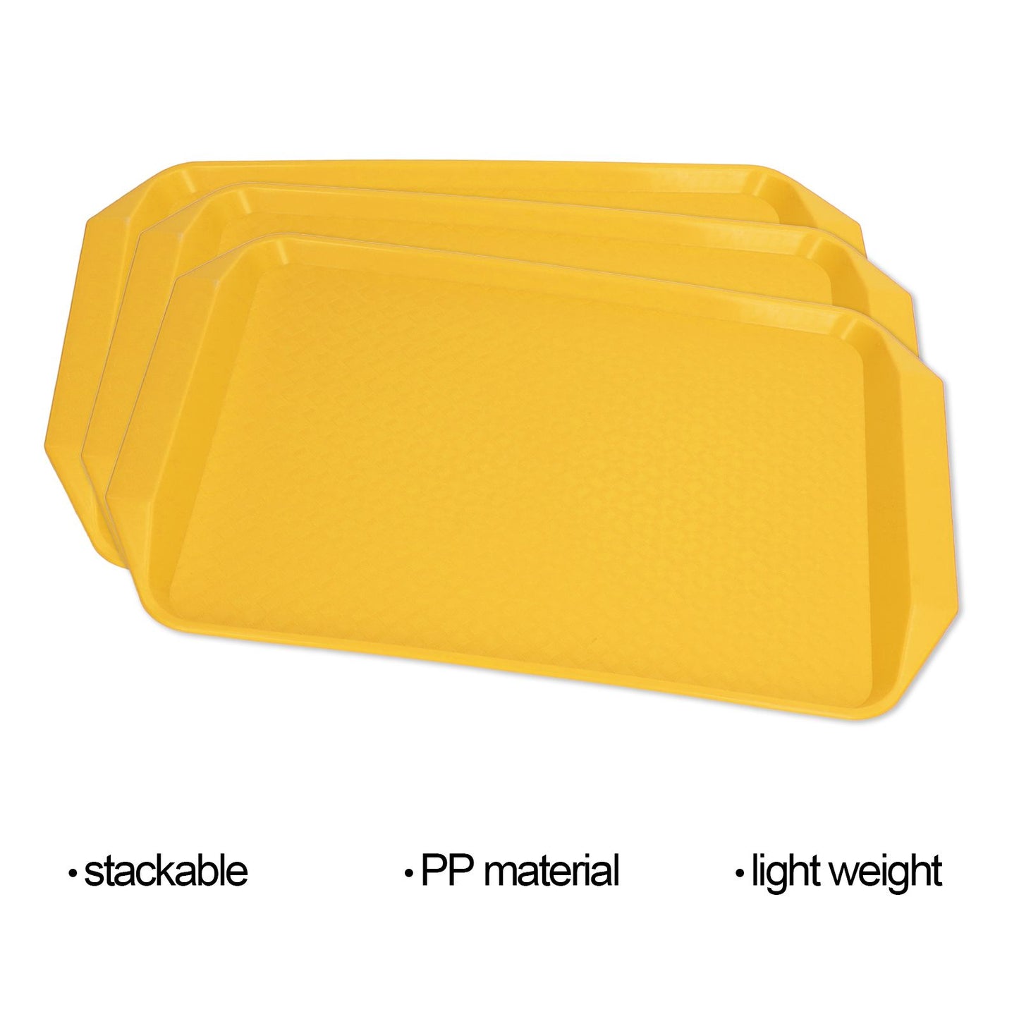 3PCS Colorful Food Tray Rectangle Thickened Binaural Plastic Tray Heat Resistance Stackable Cafeteria Trays V1294-YM0523-3118220042015