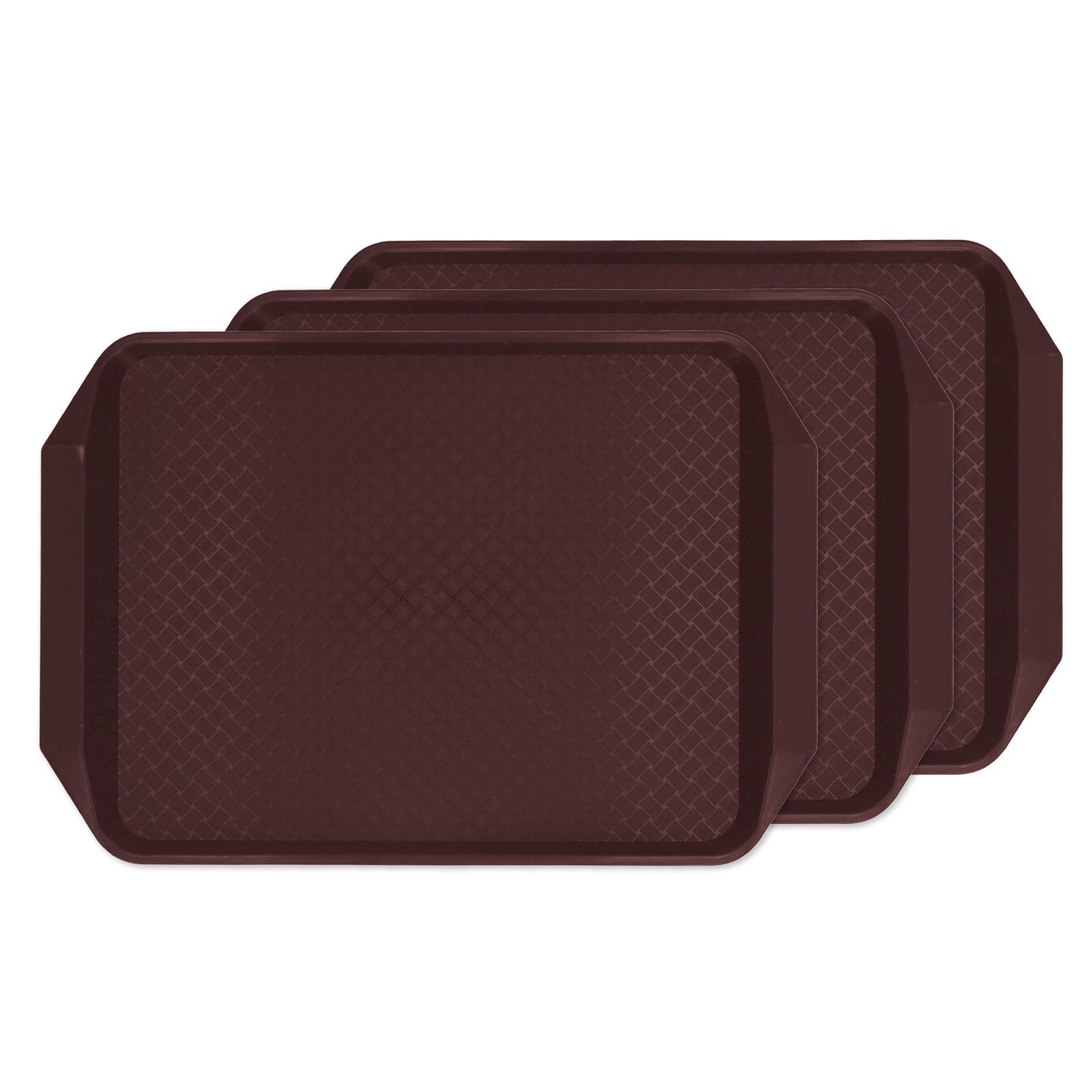 3PCS Colorful Food Tray Rectangle Thickened Binaural Plastic Tray Heat Resistance Stackable Cafeteria Trays V1294-YM0523-3118220042016
