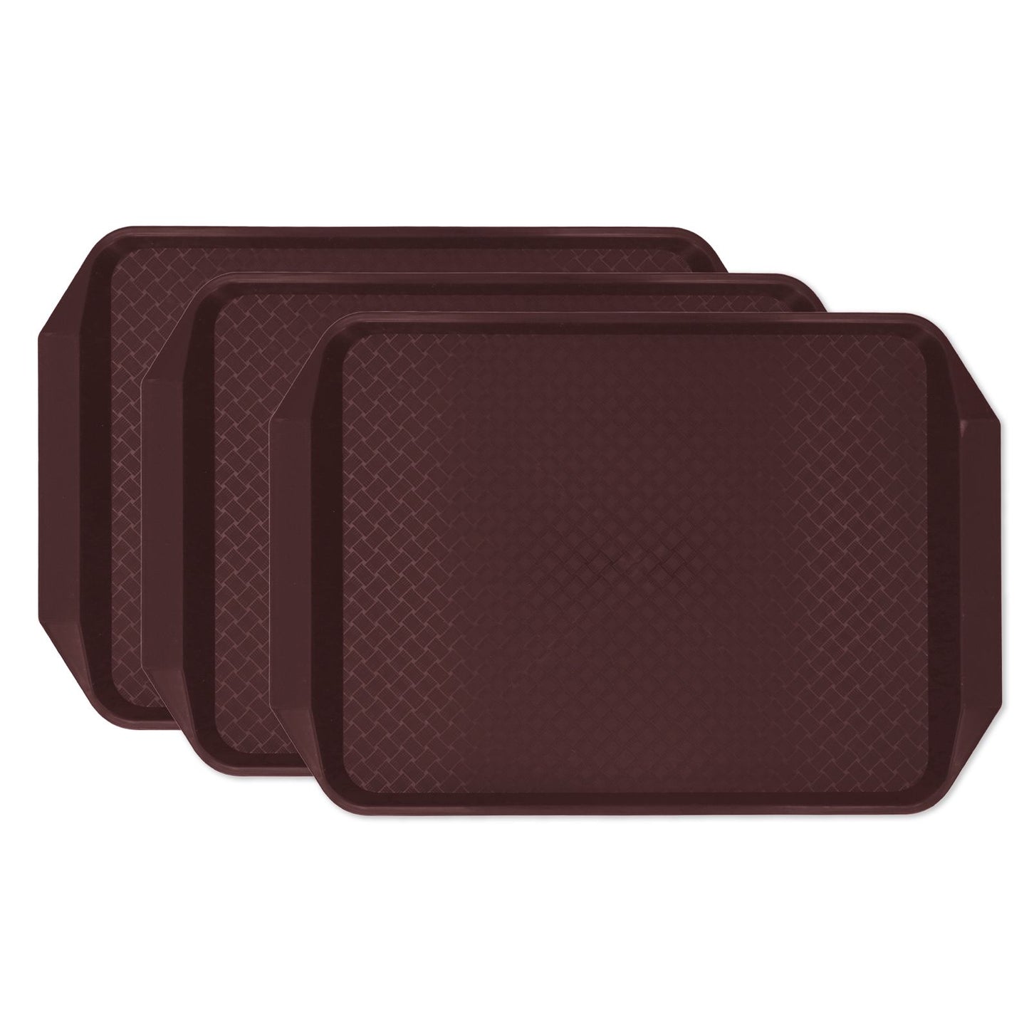 3PCS Colorful Food Tray Rectangle Thickened Binaural Plastic Tray Heat Resistance Stackable Cafeteria Trays V1294-YM0523-3118220042016