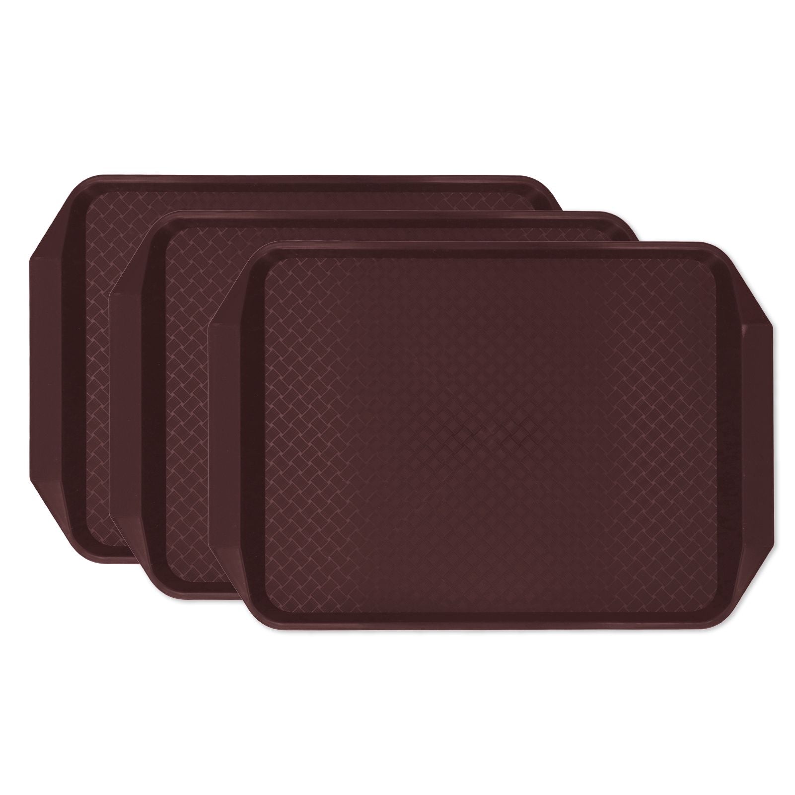 3PCS Colorful Food Tray Rectangle Thickened Binaural Plastic Tray Heat Resistance Stackable Cafeteria Trays V1294-YM0523-3118220042016
