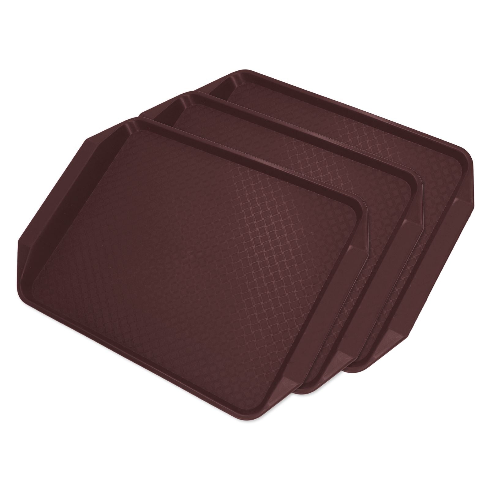 3PCS Colorful Food Tray Rectangle Thickened Binaural Plastic Tray Heat Resistance Stackable Cafeteria Trays V1294-YM0523-3118220042016
