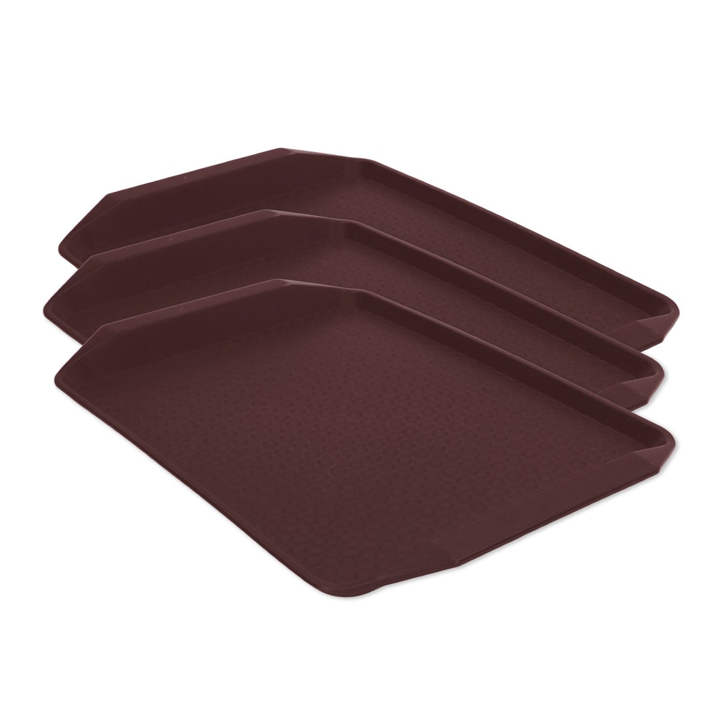 3PCS Colorful Food Tray Rectangle Thickened Binaural Plastic Tray Heat Resistance Stackable Cafeteria Trays V1294-YM0523-3118220042016