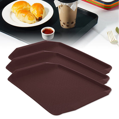 3PCS Colorful Food Tray Rectangle Thickened Binaural Plastic Tray Heat Resistance Stackable Cafeteria Trays V1294-YM0523-3118220042016
