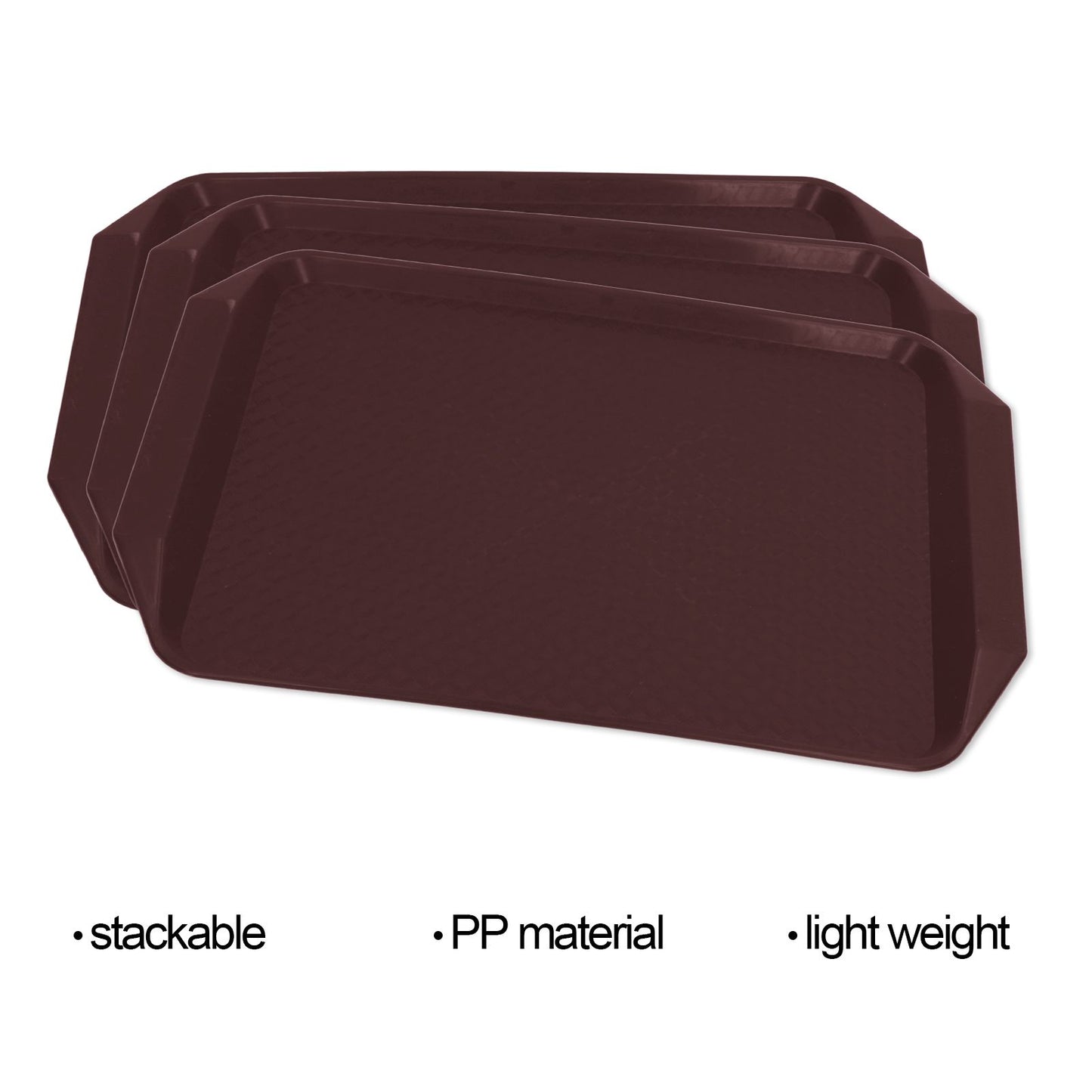 3PCS Colorful Food Tray Rectangle Thickened Binaural Plastic Tray Heat Resistance Stackable Cafeteria Trays V1294-YM0523-3118220042016