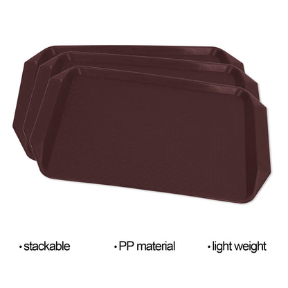 3PCS Colorful Food Tray Rectangle Thickened Binaural Plastic Tray Heat Resistance Stackable Cafeteria Trays V1294-YM0523-3118220042016
