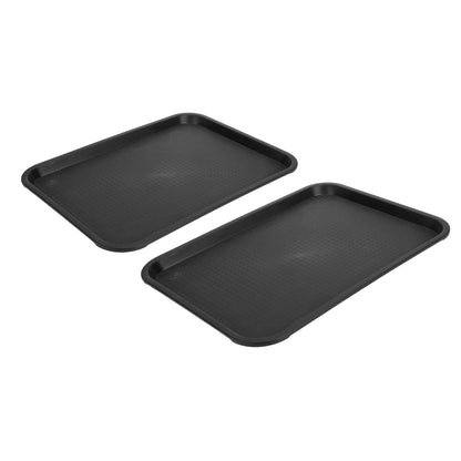 2pcs Food Tray Multifunctional Thickened Slip Resistance Chinese Fast Food Serving Tray for Dining Hall V1294-YM0523-3118220042812