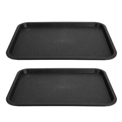 2pcs Food Tray Multifunctional Thickened Slip Resistance Chinese Fast Food Serving Tray for Dining Hall V1294-YM0523-3118220042812