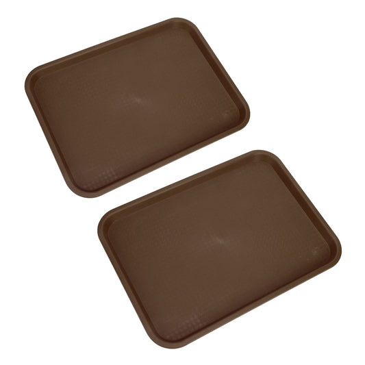 2pcs Food Tray Multifunctional Thickened Slip Resistance Chinese Fast Food Serving Tray for Dining Hall V1294-YM0523-3118220042813
