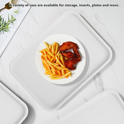 2pcs Food Tray Multifunctional Thickened Slip Resistance Chinese Fast Food Serving Tray for Dining Hall V1294-YM0523-3118220042814