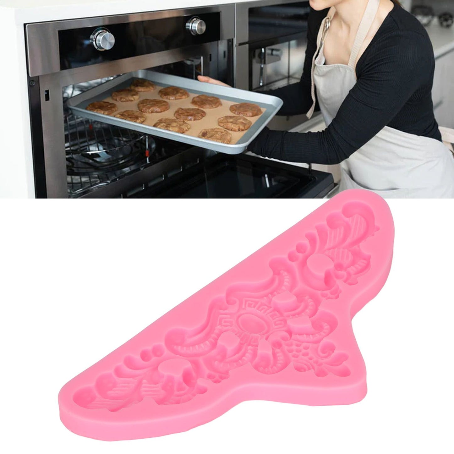 Embossed Pattern Silicone Molds Easy Demoulding Heat Resistant Flexible Odorless Scroll Border Lace Molds for V1294-YM0523-3118220044111