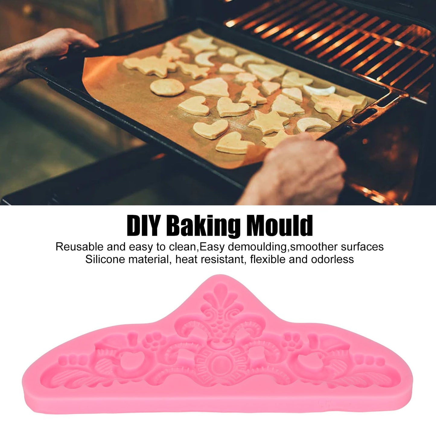 Embossed Pattern Silicone Molds Easy Demoulding Heat Resistant Flexible Odorless Scroll Border Lace Molds for V1294-YM0523-3118220044111