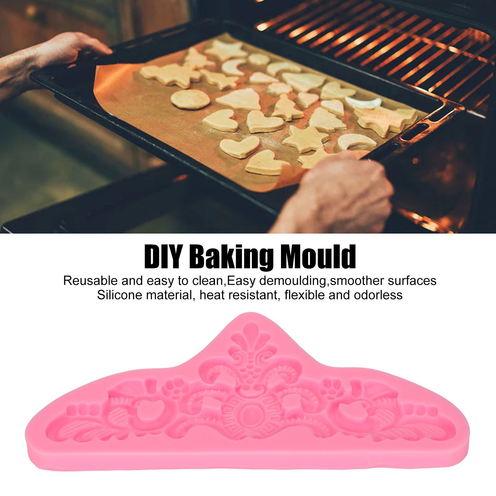 Embossed Pattern Silicone Molds Easy Demoulding Heat Resistant Flexible Odorless Scroll Border Lace Molds for V1294-YM0523-3118220044111