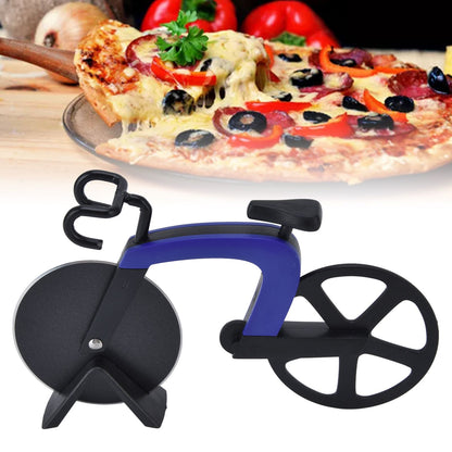 Bicycle Pizza Cutter Wheel Stainless Steel Bike Shape Pizza Knife Kitchen Pizza Cutting ToolBlue V1294-YM0523-3118220044412