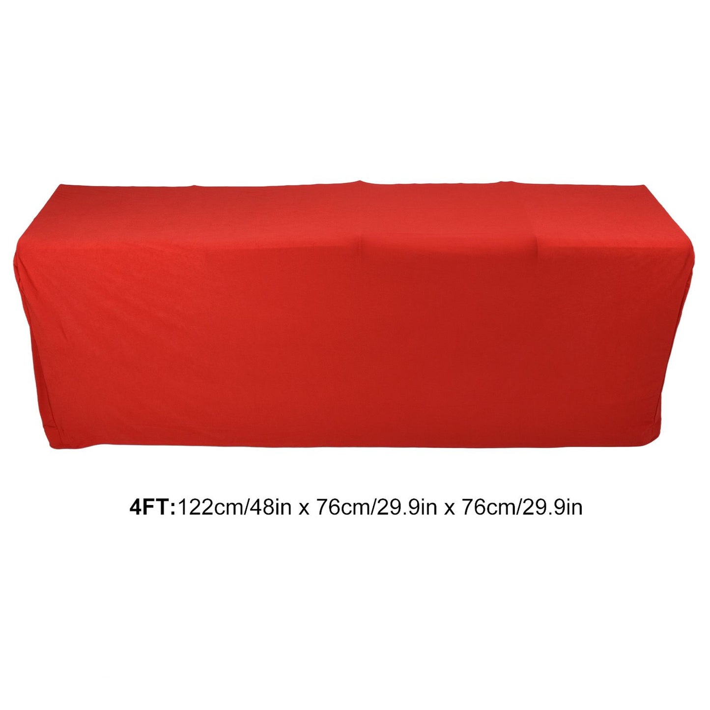 Stretch Spandex Table Cover Good Elasticity Washable Reusable Red Stretchable Tablecloth with 4 Pockets for V1294-YM0523-3118220044511