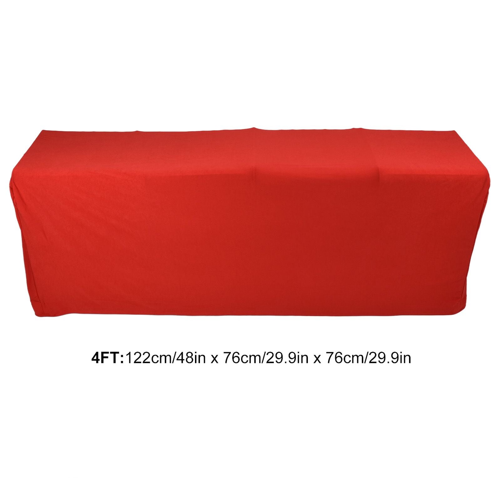 Stretch Spandex Table Cover Good Elasticity Washable Reusable Red Stretchable Tablecloth with 4 Pockets for V1294-YM0523-3118220044511
