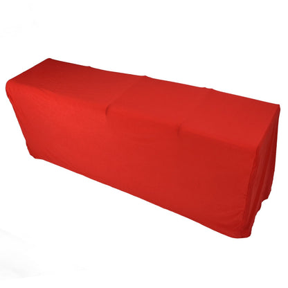 Stretch Spandex Table Cover Good Elasticity Washable Reusable Red Stretchable Tablecloth with 4 Pockets for V1294-YM0523-3118220044513