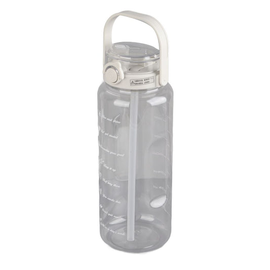 Large Water Bottle 2 Drinking Methods PC PP Material Clear Scale Portable Matte Large Water Jug with Straw V1294-YM0523-3118220046612