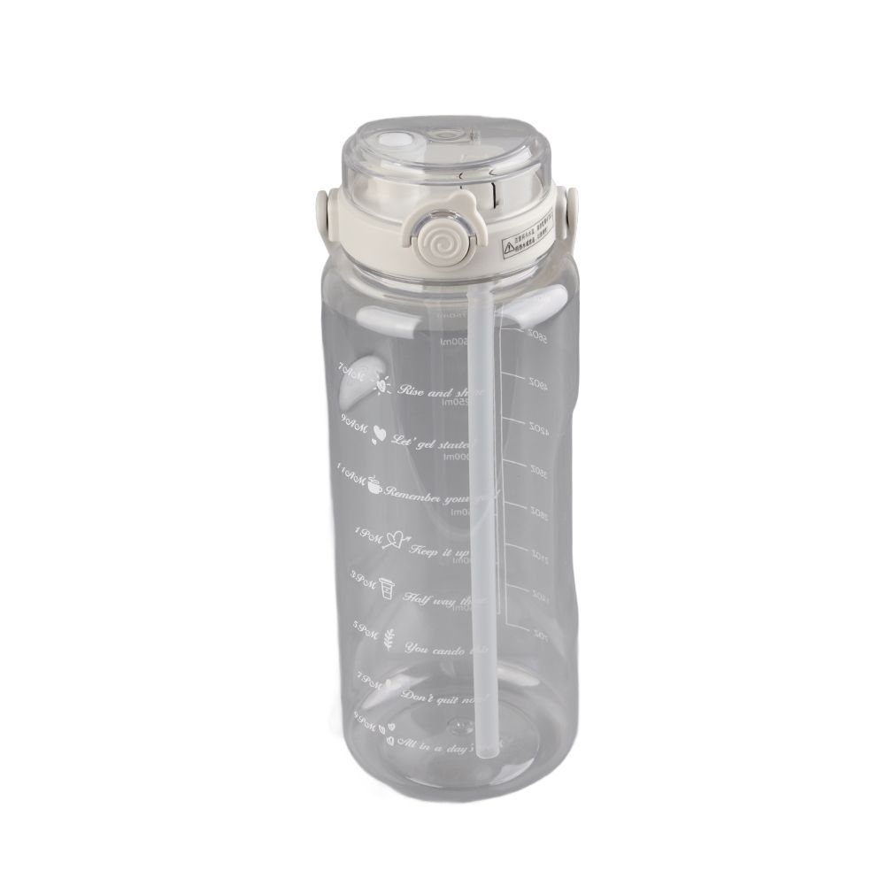 Large Water Bottle 2 Drinking Methods PC PP Material Clear Scale Portable Matte Large Water Jug with Straw V1294-YM0523-3118220046612