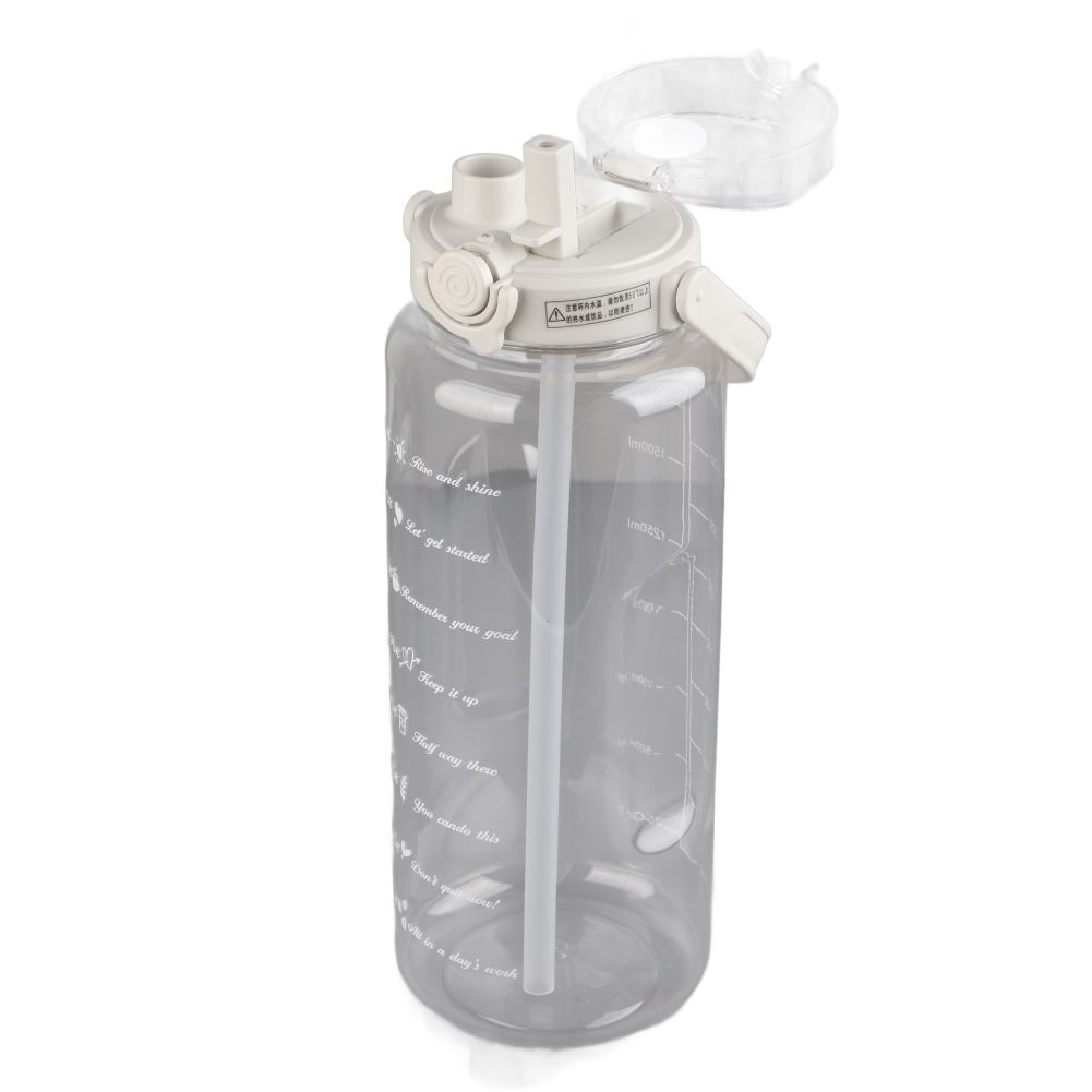 Large Water Bottle 2 Drinking Methods PC PP Material Clear Scale Portable Matte Large Water Jug with Straw V1294-YM0523-3118220046612