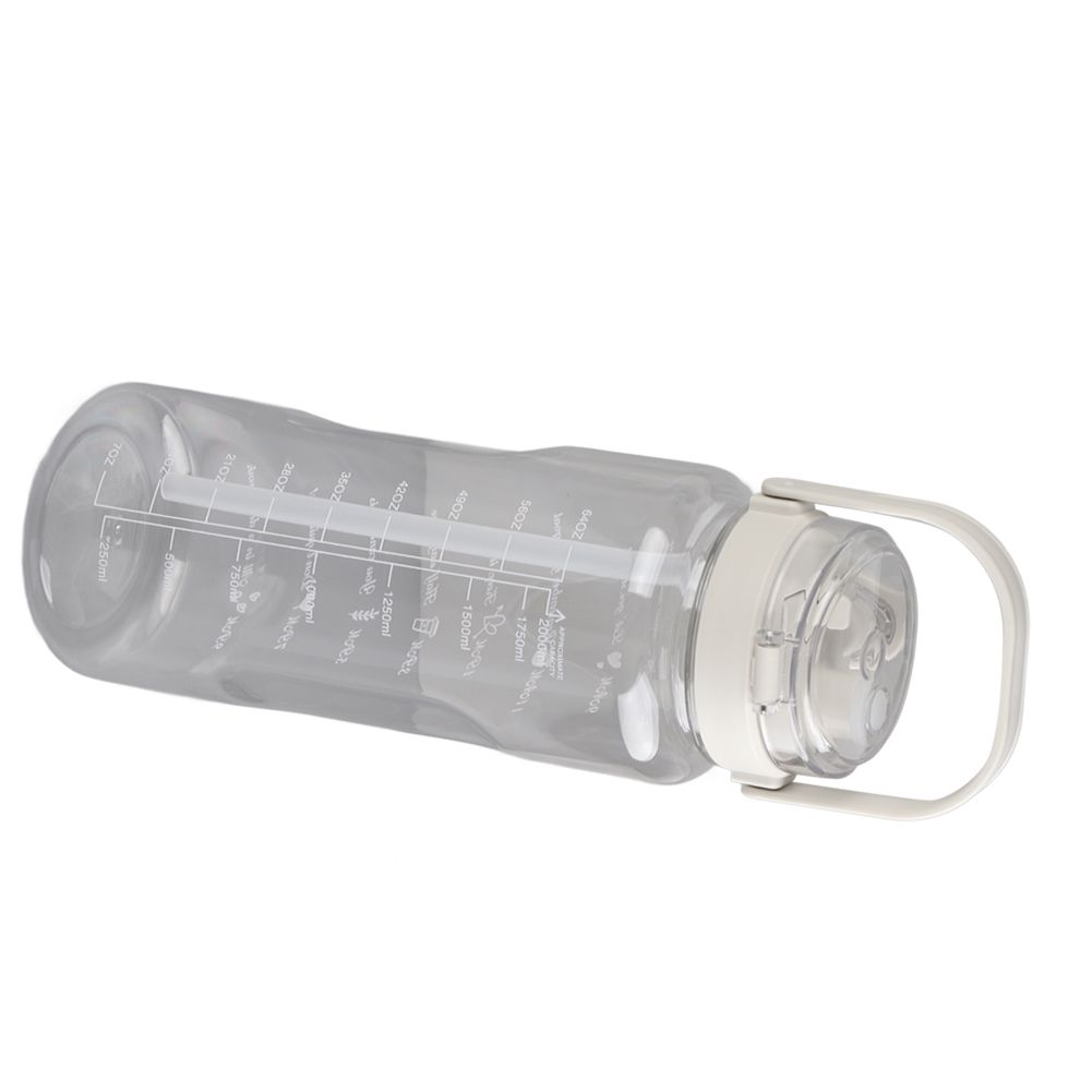 Large Water Bottle 2 Drinking Methods PC PP Material Clear Scale Portable Matte Large Water Jug with Straw V1294-YM0523-3118220046612