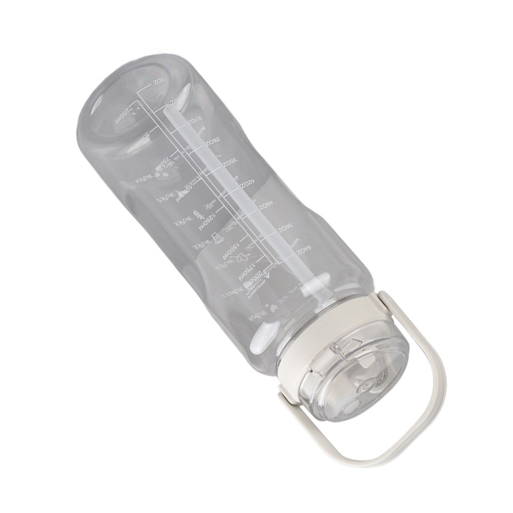 Large Water Bottle 2 Drinking Methods PC PP Material Clear Scale Portable Matte Large Water Jug with Straw V1294-YM0523-3118220046612