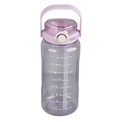 Large Water Bottle 2 Drinking Methods PC PP Material Clear Scale Portable Matte Large Water Jug with Straw V1294-YM0523-3118220046615