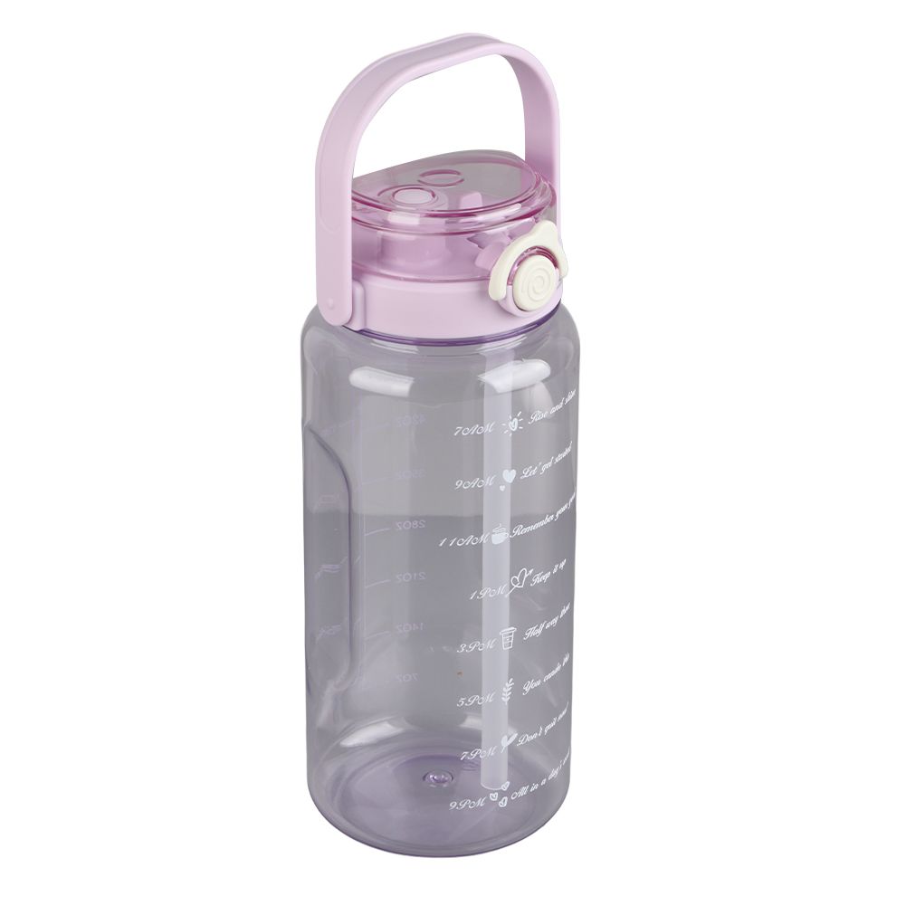 Large Water Bottle 2 Drinking Methods PC PP Material Clear Scale Portable Matte Large Water Jug with Straw V1294-YM0523-3118220046615