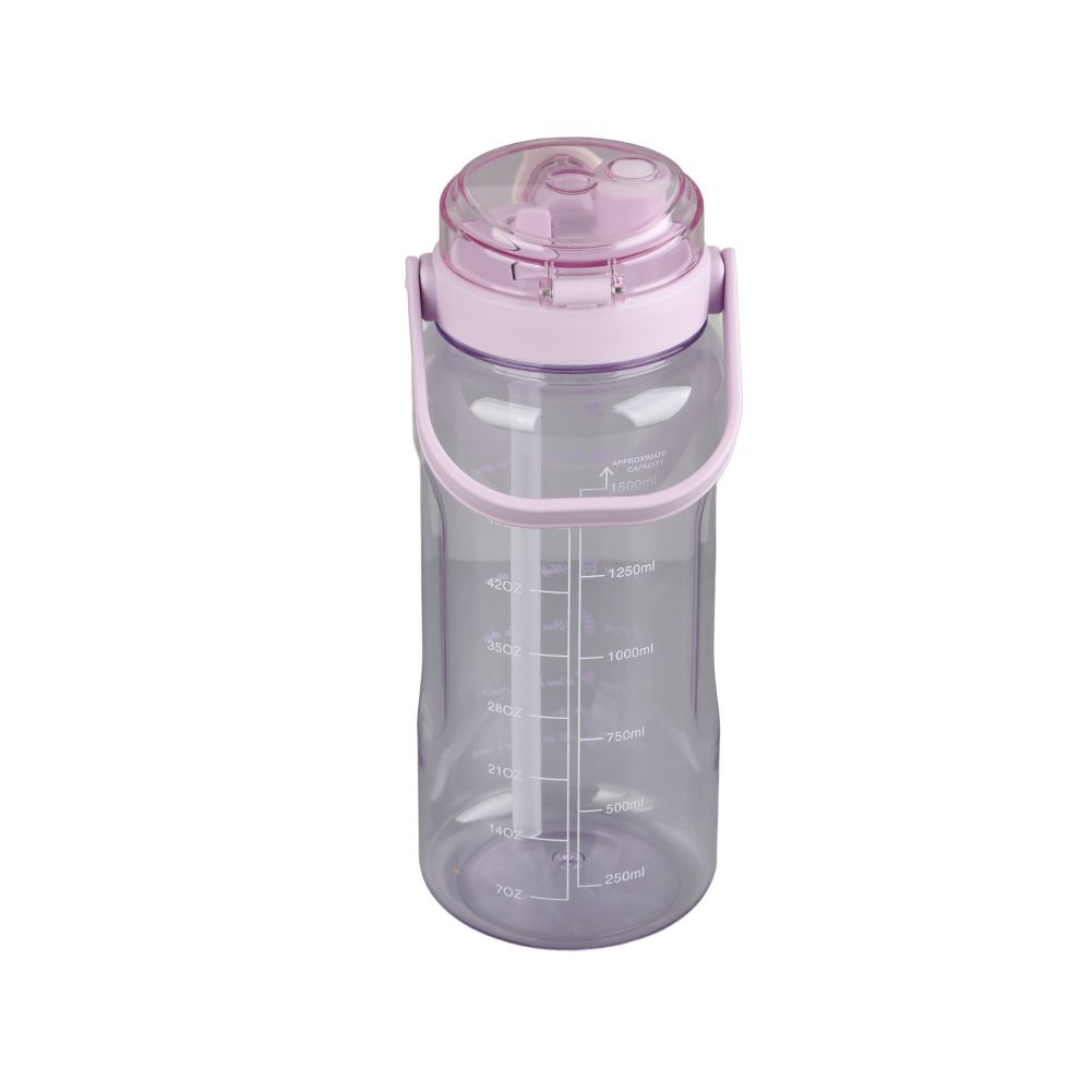 Large Water Bottle 2 Drinking Methods PC PP Material Clear Scale Portable Matte Large Water Jug with Straw V1294-YM0523-3118220046615